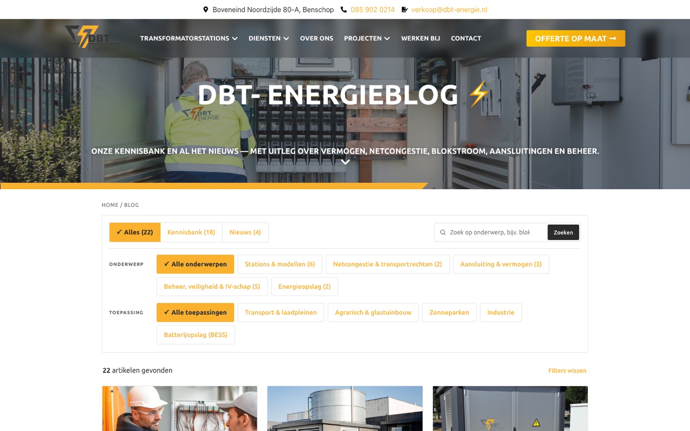 Knowledge base on transformer stations for DBT-Energie