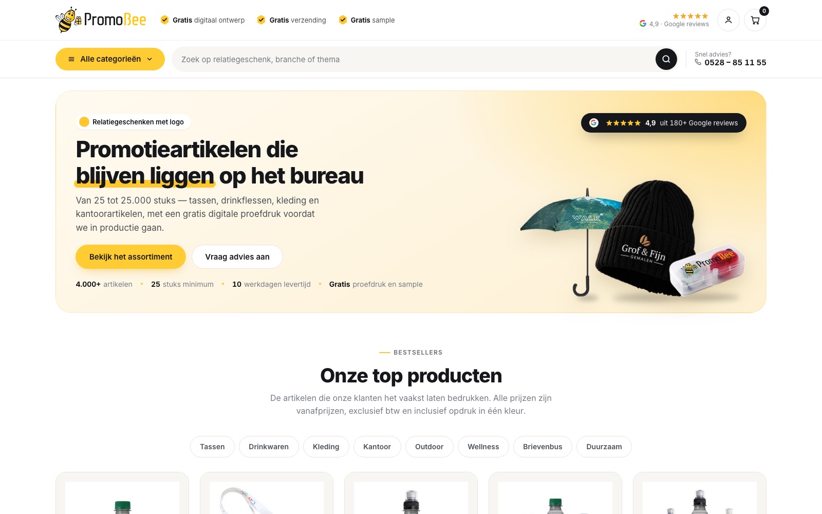 Google Ads for a B2B web shop for PromoBee
